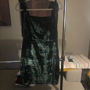 House of Harlow 1960 Velvet Mini Dress in Deep Green